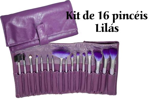 Kit 16 pincéis Lilás